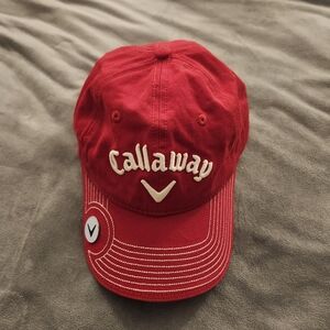New Era Callaway Golf Hat Adjustable Cap Fits All Red White